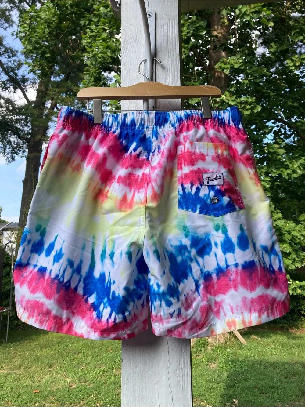 Franks Australia Like New Tie-Dye Multicolor Men's Swim/Beach/Retro VIbe Shorts